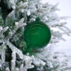 4" Mint Green Bubblegum Glass Ornament Box Of 3
