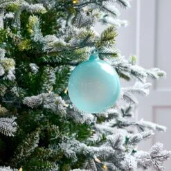 5" Turquoise Bubblegum Glass Ornament