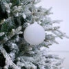 5" White Bubblegum Glass Ornament