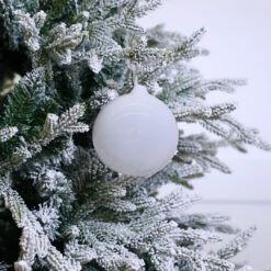 5" White Bubblegum Glass Ornament