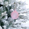 3" Light Pink Bubblegum Glass Ornament Box Of 6