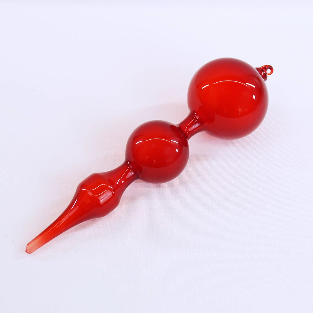 11" Red Bubblegum Glass Finial 2 11" Red Bubblegum Glass Finial - Image 2