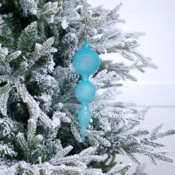 11" Turquoise Bubblegum Glass Finial
