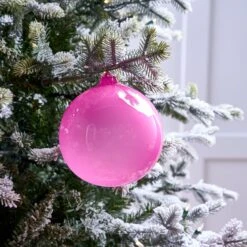 6" Rose Bubblegum Glass Ornament