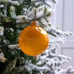 6" Yellow Bubblegum Glass Ornament
