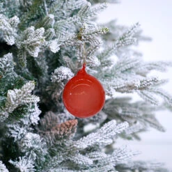 3" Coral Bubblegum Glass Ornament Box Of 6
