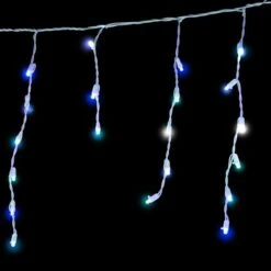7.5 FT 70 LED RGBWW Icicle Lights With White Wire