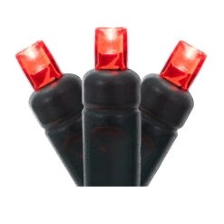 50 FT 100 LED Red Lights With Green Wire