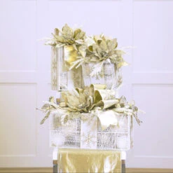 White & Gold Gift Box Decor Bundle
