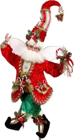 Mark Roberts 16.5" Medium Candy Cane & Holly Fairy