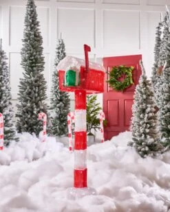 3 FT 60 LED Cool White Red Mailbox Battery Operated