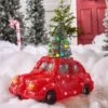 15" 80 LED Cool White Red Car With Christmas Tree