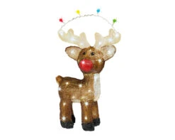 19" 48 LED Cool White Red Nose Reindeer -The Christmas Palace Store 782912s1