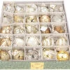 Mark Roberts 4"-6" Ivory & Gold Glass Ornaments Gift Box Set Of 25