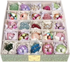 Mark Roberts 4"-6" Colorful Glass Ornaments Gift Box Set Of 25