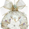 Mark Roberts 5" Ivory Pearl Kings Jewel Ball Ornament