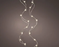 6 FT 40 Micro LED Warm White Lights With Silver Wire Battery Operated