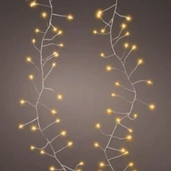 4 FT 100 Micro LED Classic Warm Compact Lights With Silver Wire Battery Operated