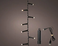 13 FT 160 LED Warm White Compact Lights With Black Wire Battery Operated