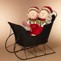 4.6 FT X 3.7 FT Black Holiday Sleigh