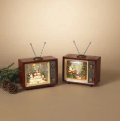 9" LED Holiday Scene TV Assorted Set Of 2