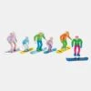 6 Piece Standing Snowboarders Figurines