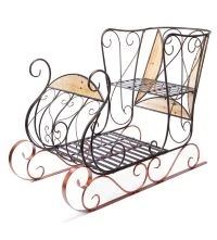 4 FT Copper Metal Sleigh