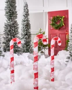 2 FT 90 LED Cool White Candy Canes Set Of 3