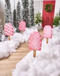 2.2 FT 60 LED Cool White Pink & White Striped Popsicle