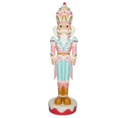 6 FT Pink & Blue LED Musical King Nutcracker