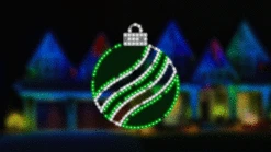 16" 186 LED Green Pure White Ornament Twinkling Effect