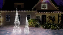 6 FT 240 LED Pure White Cone Tree Twinkling Effect